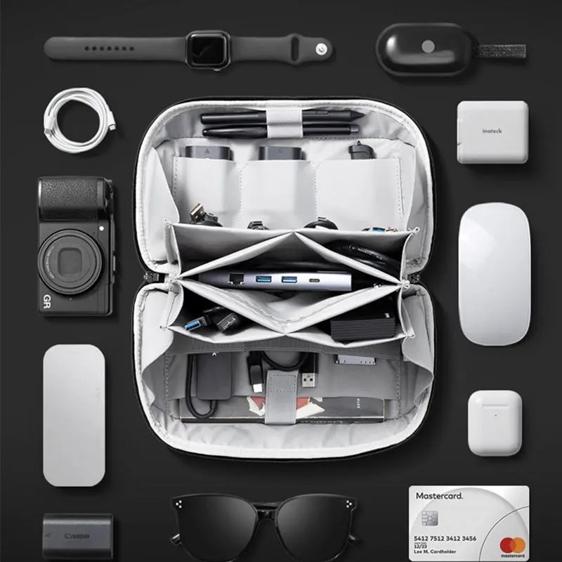 Travel Organizer Men - Çok Fonksiyonlu Dijital Aksesuar Çantası, Geliştirilmiş
