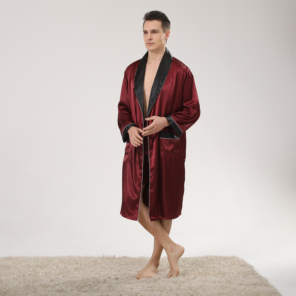 Bahar Siyah Şal Yaka Kırmızı E - Men'S Kimono Accessories incelemesi ve fiyatı